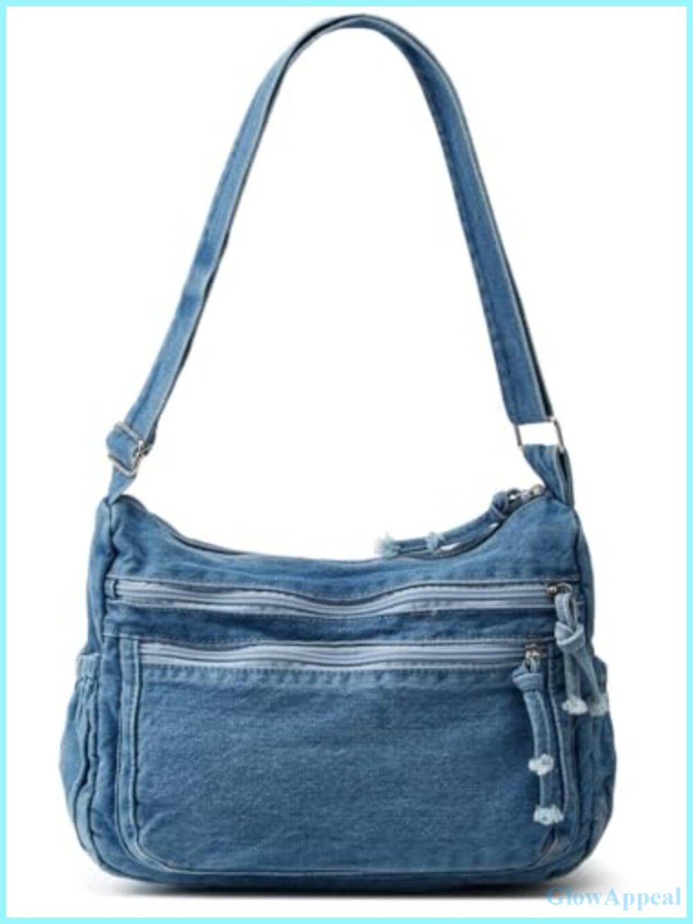 Denim Canvas Shoulder Bag Crossbody Tote Lightweight Casual Purse
